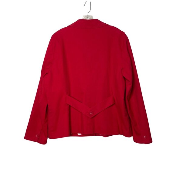 NWT Chicos Red Canvas Blazer Jacket Women’s Size 3/XL Fun Fish Print Lining - Picture 3 of 7